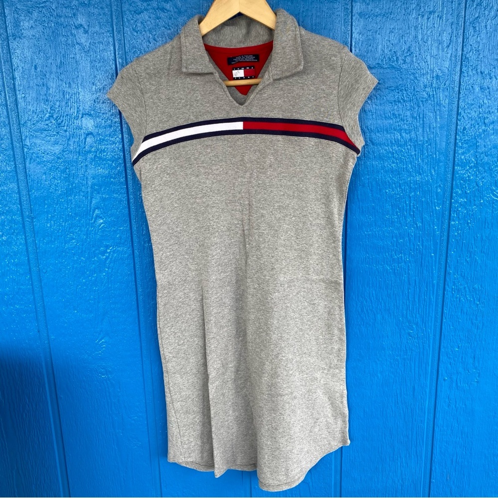 VTG Y2K Tommy Jeans Tommy Girl womens Gray bodycon dress size Large